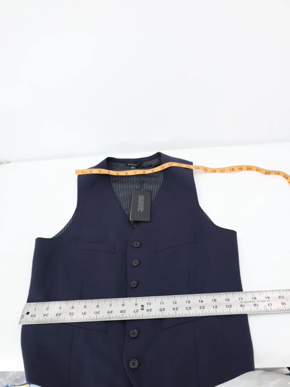 NWT Banana Republic Suit Vest Mens 38R Marzotto Wool Blend Waistcoat Blue gilet